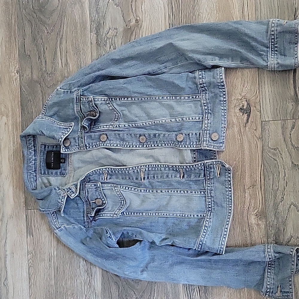 The Limited Faded Blue Denim Jacket Slightly Cropped XS